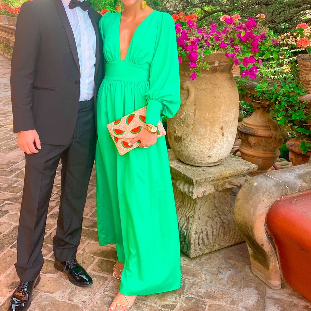 The most beautiful green dress! Size 4. Worn once & dry cleaned. Like new!